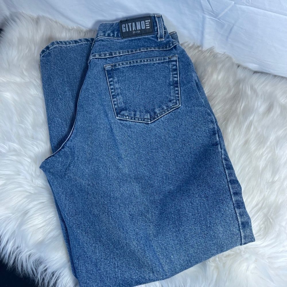Gitano Vintage High Waist Mom Skinny Ankle Blue Denim Jeans Sz 12 P